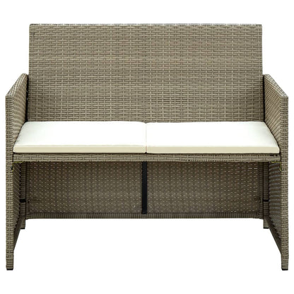 2-Sitzer-Gartensofa mit Polstern Beige Poly Rattan - Pazzar.ch