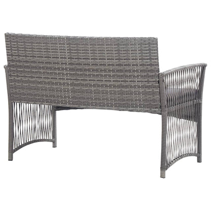 4-tlg. Garten-Lounge-Set mit Auflage Poly Rattan Anthrazit - Pazzar.ch