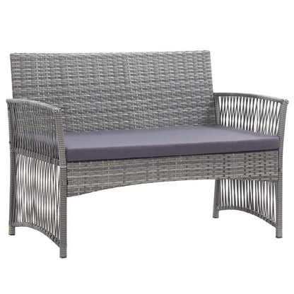 4-tlg. Garten-Lounge-Set mit Auflage Poly Rattan Anthrazit - Pazzar.ch