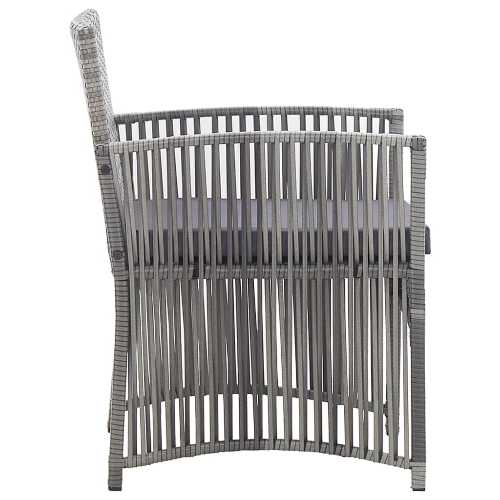 4-tlg. Garten-Lounge-Set mit Auflage Poly Rattan Anthrazit - Pazzar.ch