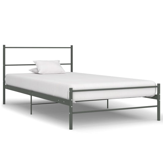 Bettgestell Grau Metall 100 × 200 cm - Pazzar.ch