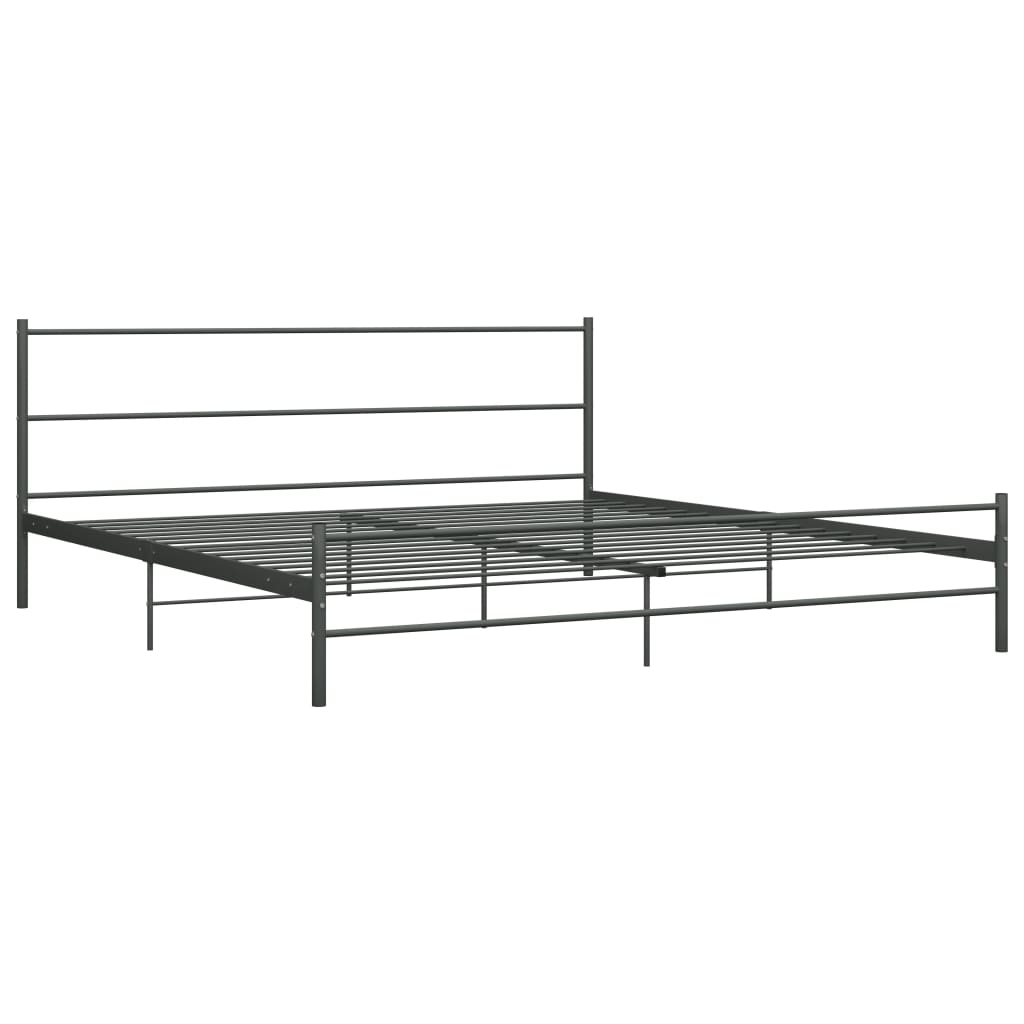 Bettgestell Grau Metall 200×200 cm - Pazzar.ch