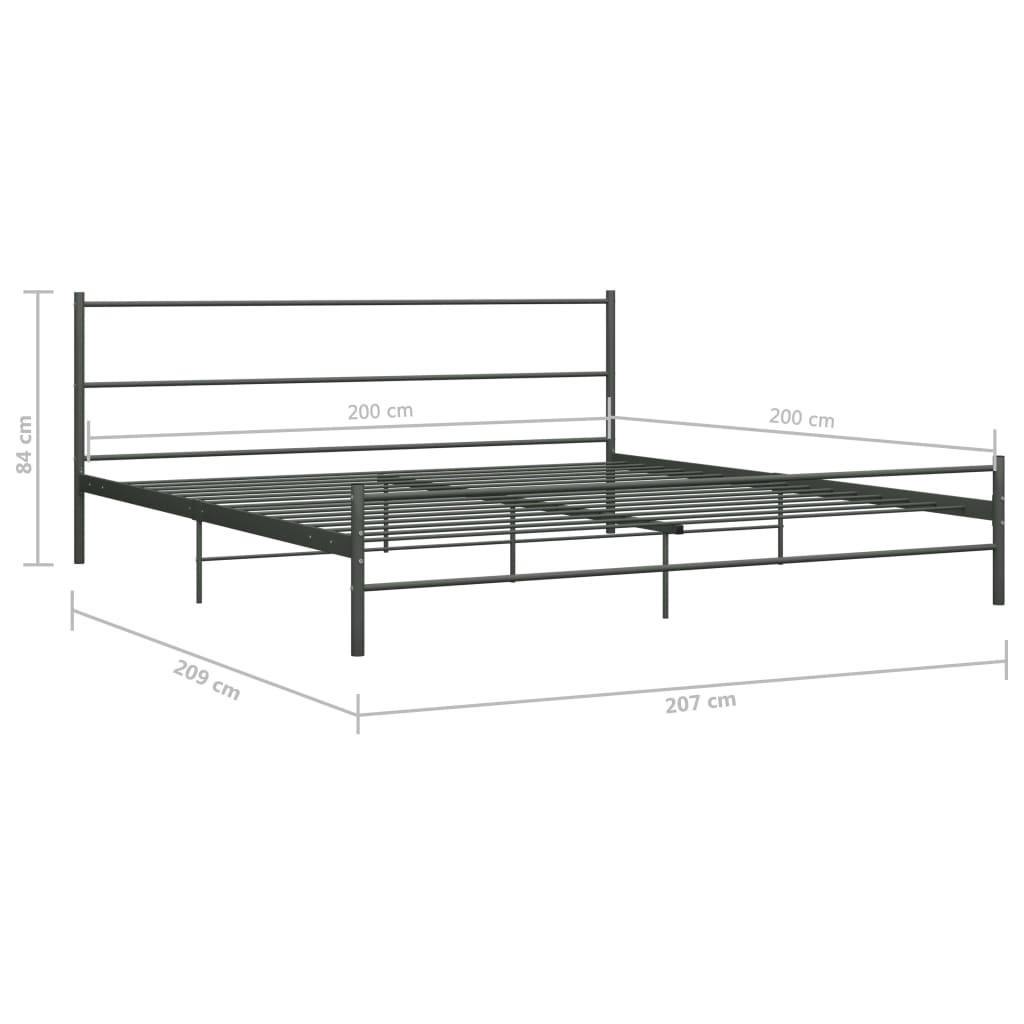 Bettgestell Grau Metall 200×200 cm - Pazzar.ch