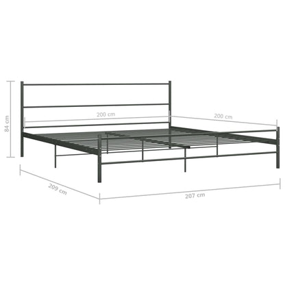 Bettgestell Grau Metall 200×200 cm - Pazzar.ch