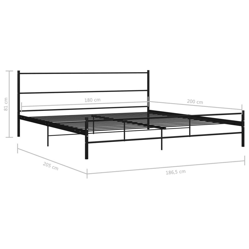 Bettgestell Schwarz Metall 180×200 cm - Pazzar.ch