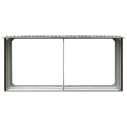 Brennholzlager Verzinkter Stahl 330 x 92 x 153 cm Braun - Pazzar.ch