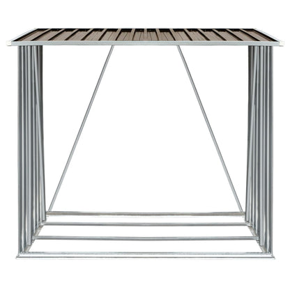 Brennholzlager Verzinkter Stahl 163 x 83 x 154 cm Braun - Pazzar.ch