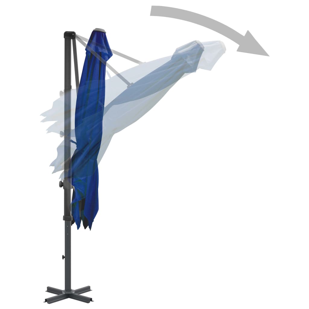 Ampelschirm mit Aluminium-Mast Azurblau 250x250 cm - Pazzar.ch