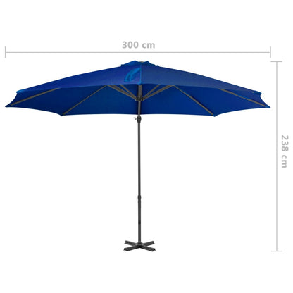 Ampelschirm mit Aluminium-Mast Azurblau 300 cm - Pazzar.ch