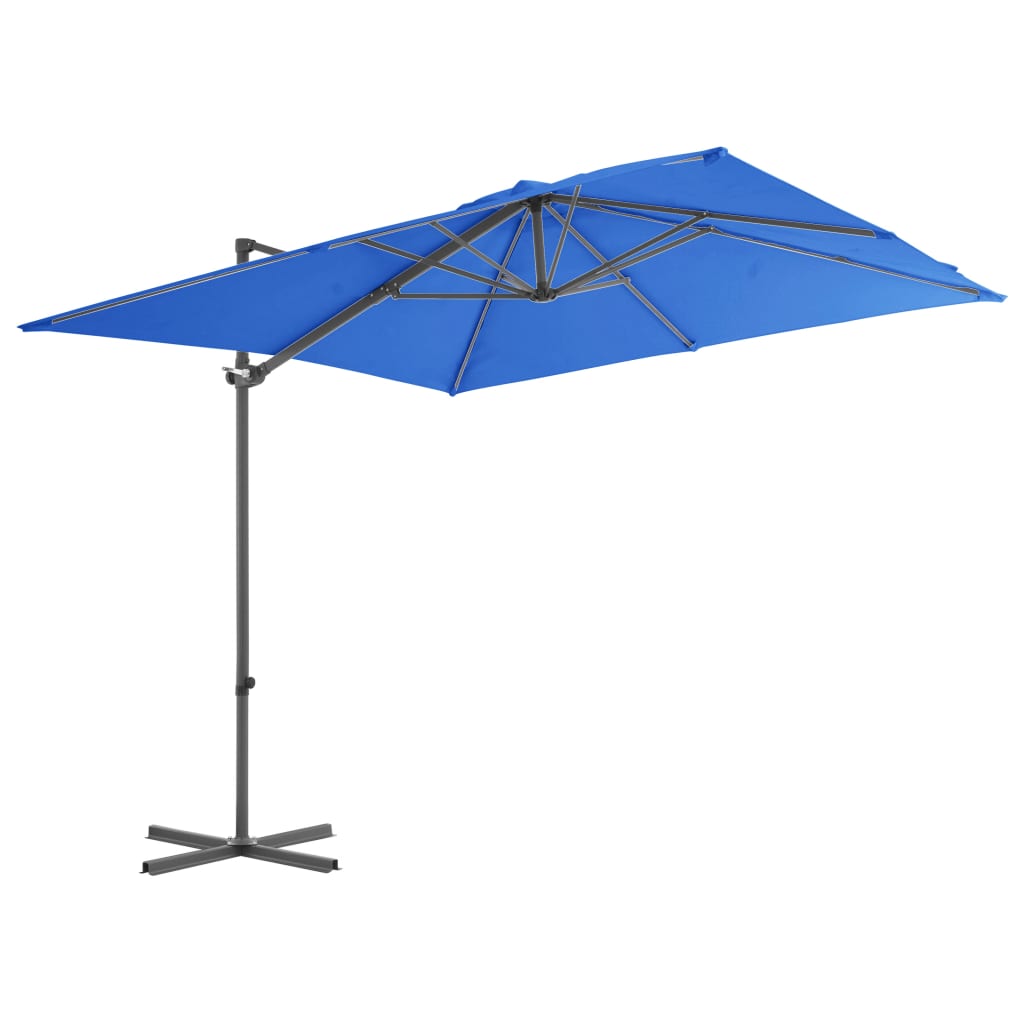 Ampelschirm mit Stahl-Mast 250x250 cm Azurblau