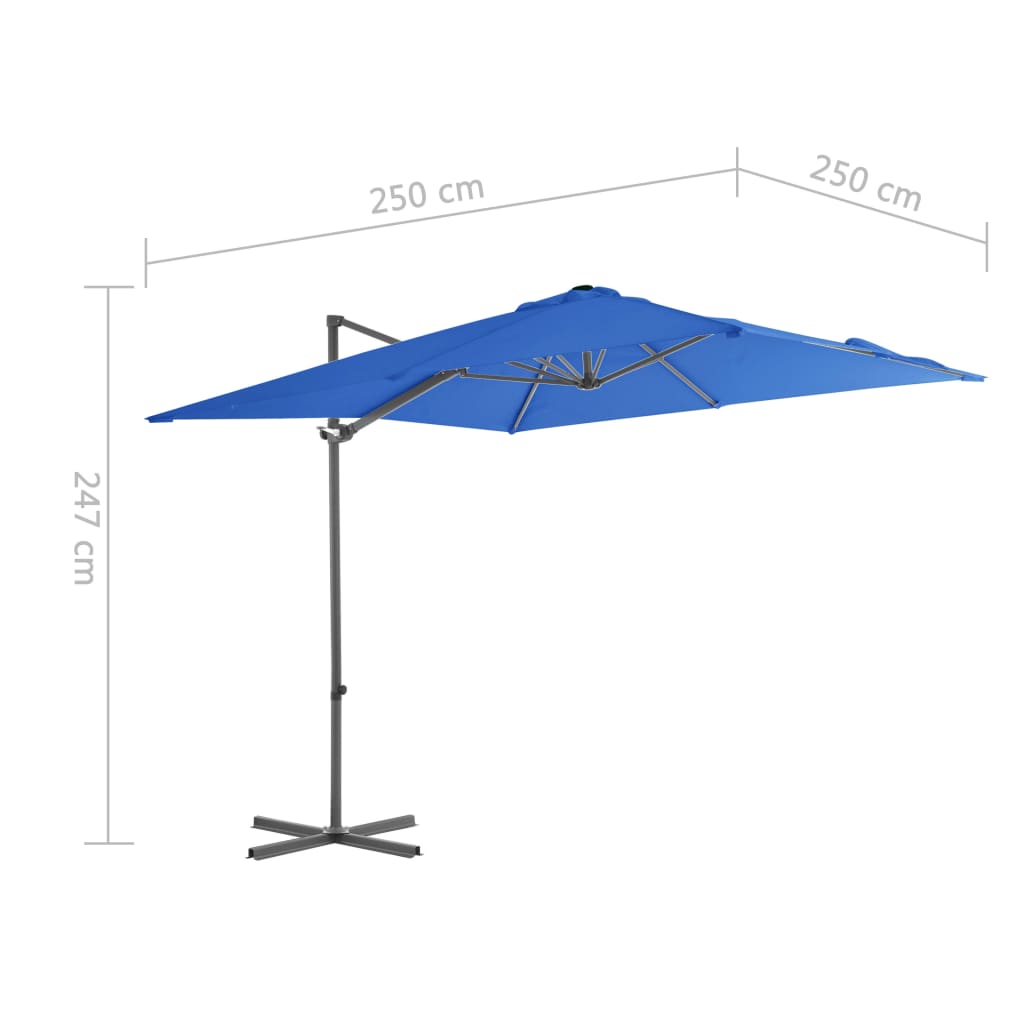 Ampelschirm mit Stahlmast Azurblau 250x250 cm - Pazzar.ch