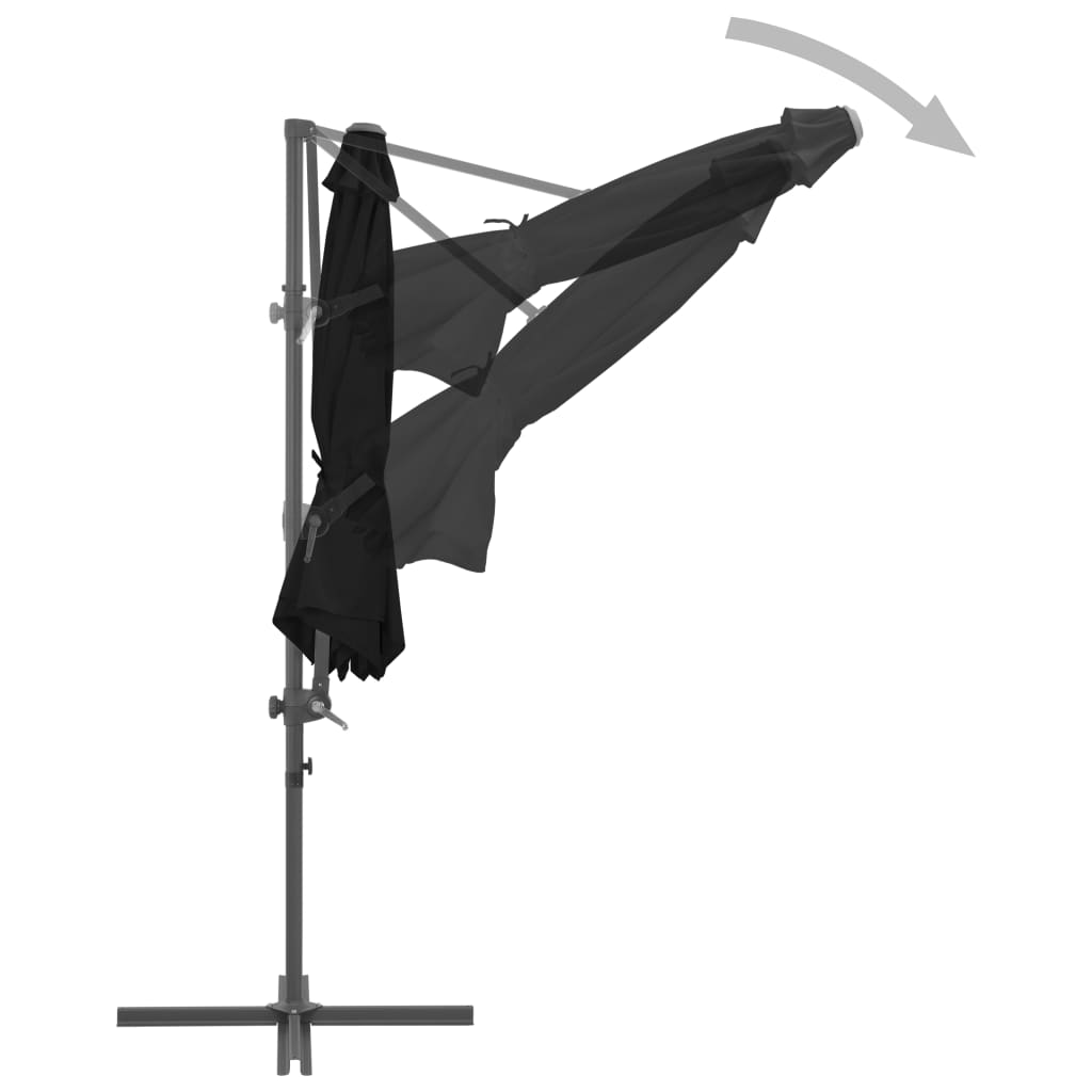 Ampelschirm mit Stahlmast Schwarz 300 cm - Pazzar.ch