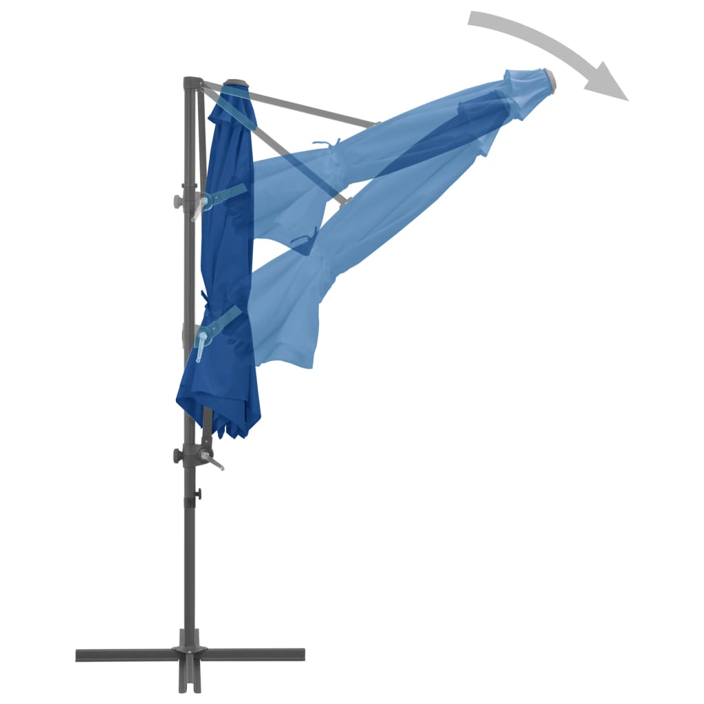 Ampelschirm mit Stahlmast Azurblau 300 cm - Pazzar.ch