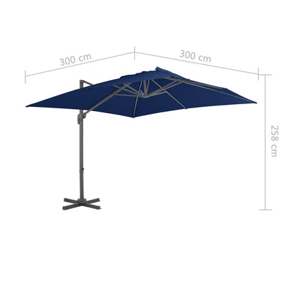 Ampelschirm mit Aluminium-Mast 3x3 cm Azurblau - Pazzar.ch