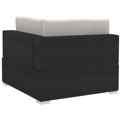 3-tlg. Garten-Sofagarnitur mit Auflagen Poly Rattan Schwarz - Pazzar.ch