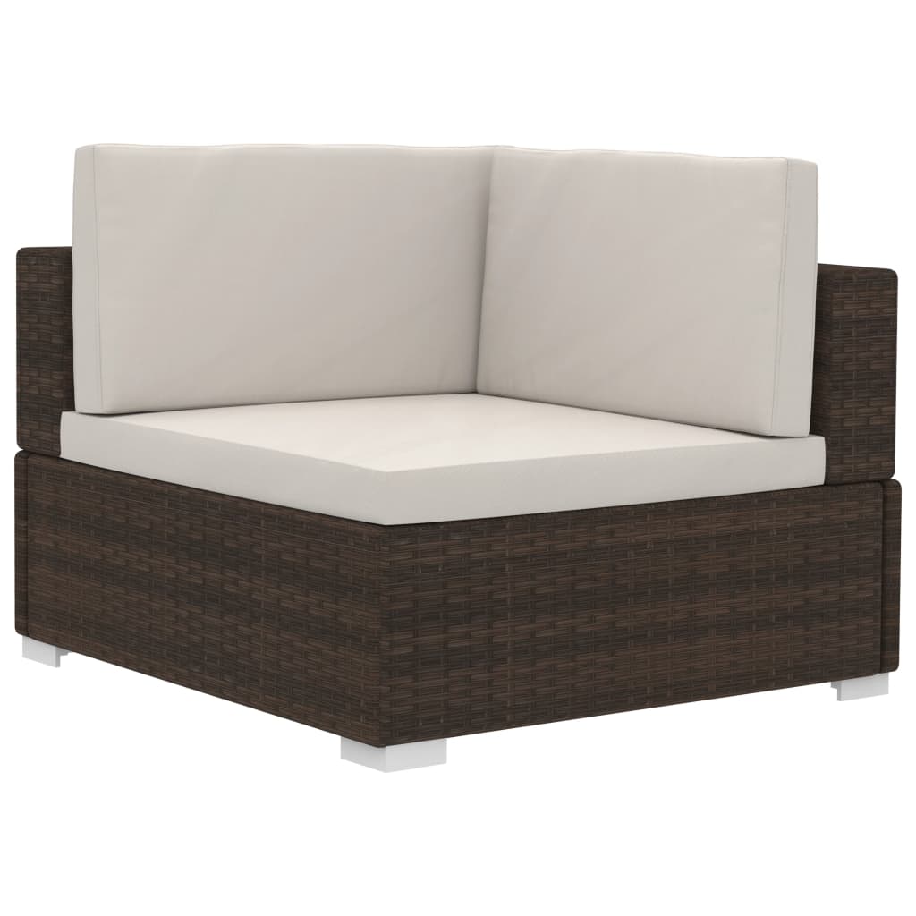 3-tlg. Garten-Sofagarnitur mit Auflagen Poly Rattan Braun - Pazzar.ch