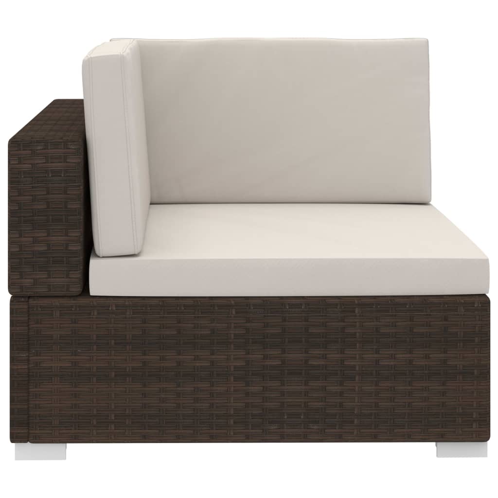 3-tlg. Garten-Sofagarnitur mit Auflagen Poly Rattan Braun - Pazzar.ch