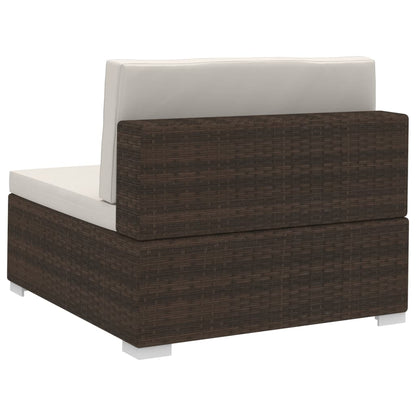 3-tlg. Garten-Sofagarnitur mit Auflagen Poly Rattan Braun - Pazzar.ch