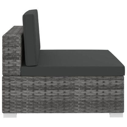 3-tlg. Garten-Sofagarnitur mit Auflagen Poly Rattan Grau - Pazzar.ch