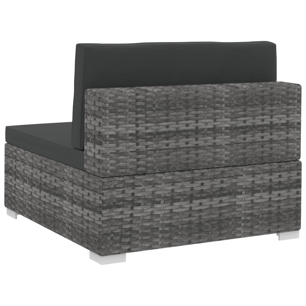 3-tlg. Garten-Sofagarnitur mit Auflagen Poly Rattan Grau - Pazzar.ch