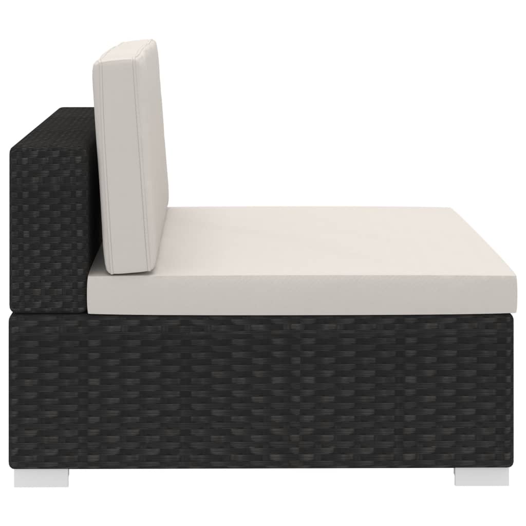 4-tlg. Garten-Sofagarnitur mit Auflagen Poly Rattan Schwarz - Pazzar.ch