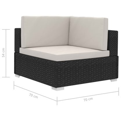 4-tlg. Garten-Sofagarnitur mit Auflagen Poly Rattan Schwarz - Pazzar.ch