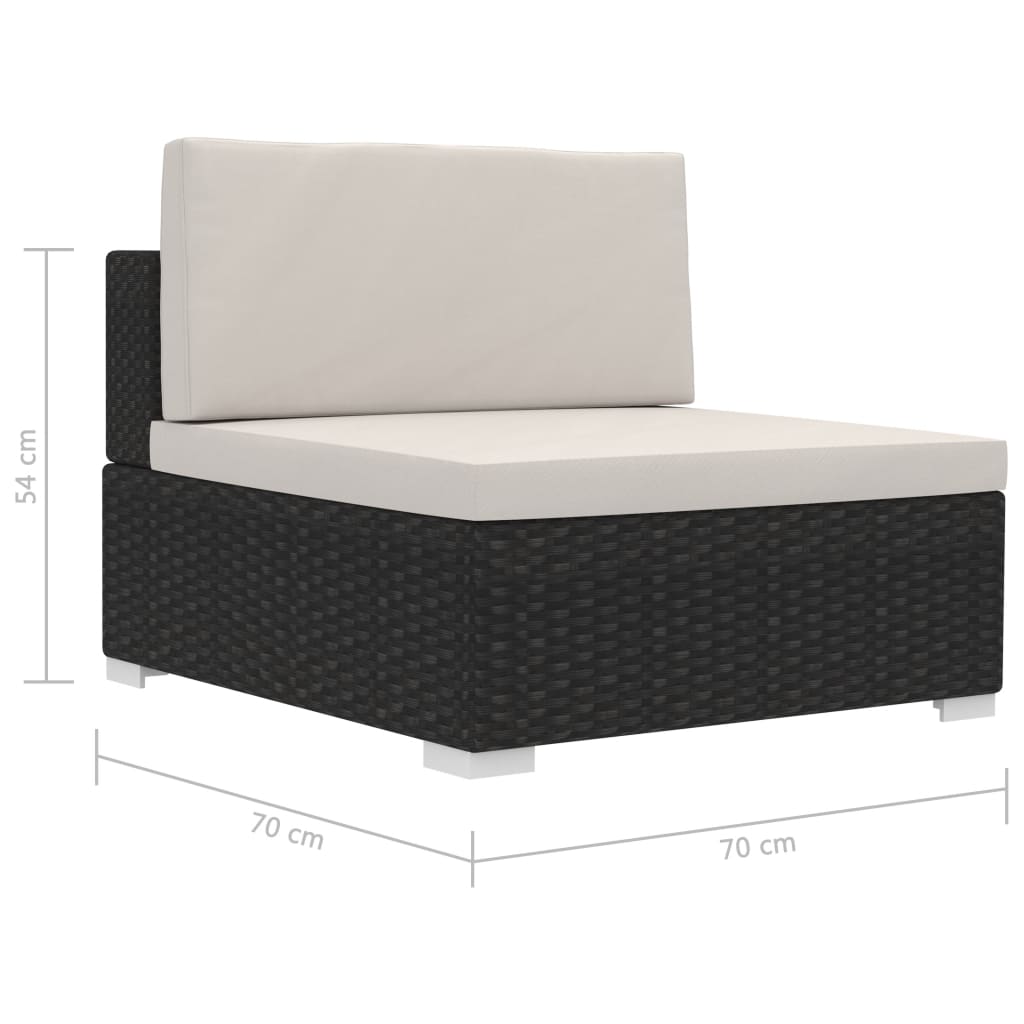 4-tlg. Garten-Sofagarnitur mit Auflagen Poly Rattan Schwarz - Pazzar.ch