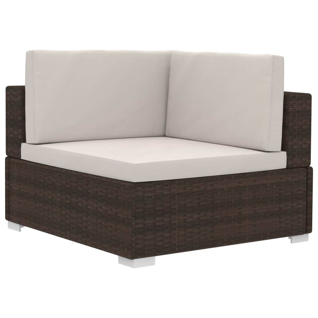 4-tlg. Garten-Sofagarnitur mit Auflagen Poly Rattan Braun - Pazzar.ch