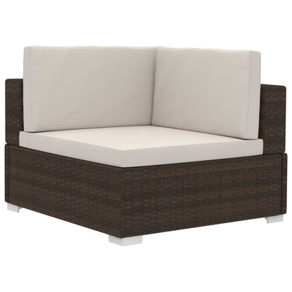 4-tlg. Garten-Sofagarnitur mit Auflagen Poly Rattan Braun - Pazzar.ch