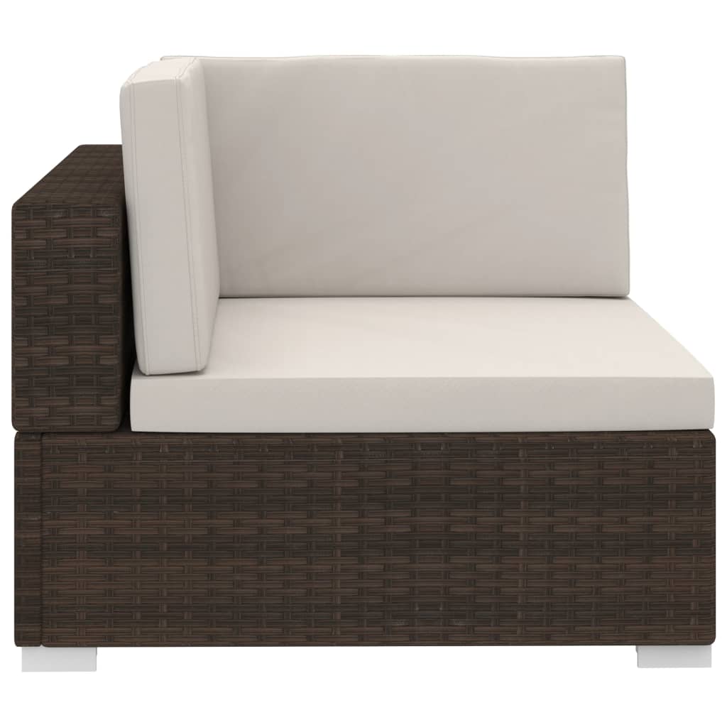 4-tlg. Garten-Sofagarnitur mit Auflagen Poly Rattan Braun - Pazzar.ch