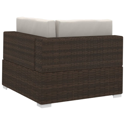 4-tlg. Garten-Sofagarnitur mit Auflagen Poly Rattan Braun - Pazzar.ch