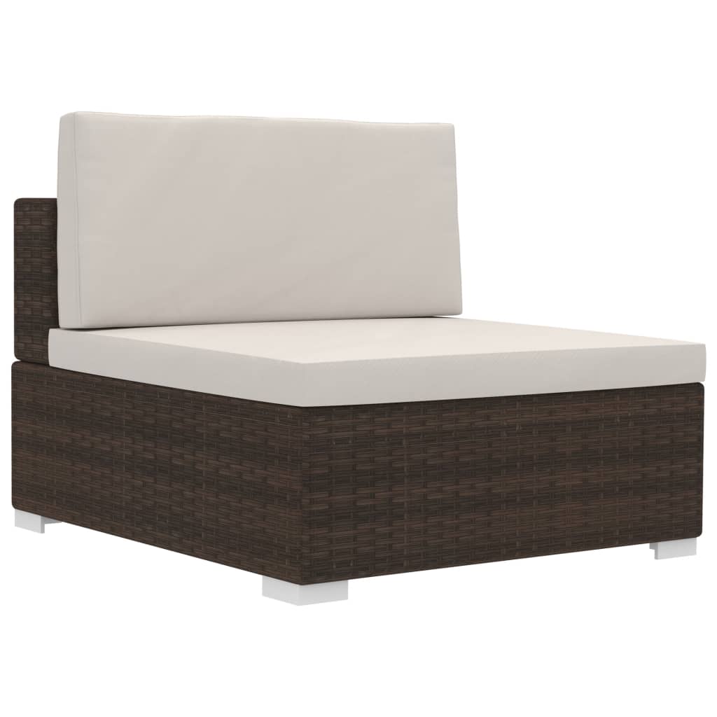 4-tlg. Garten-Sofagarnitur mit Auflagen Poly Rattan Braun - Pazzar.ch