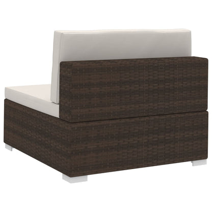 4-tlg. Garten-Sofagarnitur mit Auflagen Poly Rattan Braun - Pazzar.ch