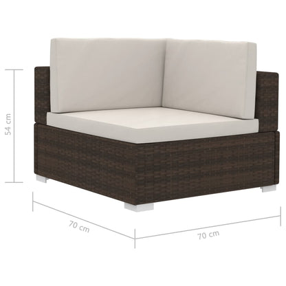 4-tlg. Garten-Sofagarnitur mit Auflagen Poly Rattan Braun - Pazzar.ch