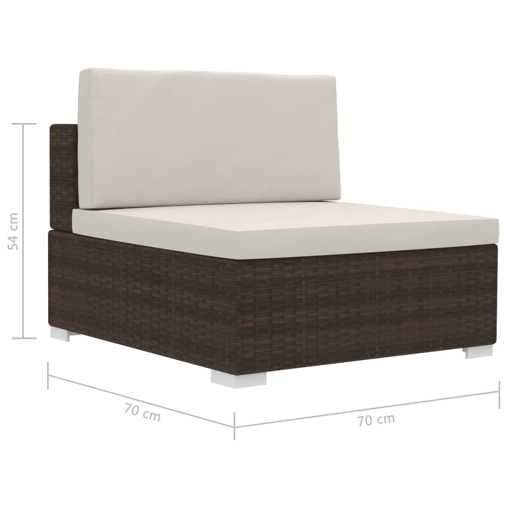 4-tlg. Garten-Sofagarnitur mit Auflagen Poly Rattan Braun - Pazzar.ch