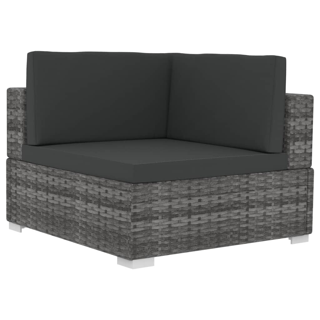 4-tlg. Garten-Sofagarnitur mit Auflagen Poly Rattan Grau - Pazzar.ch