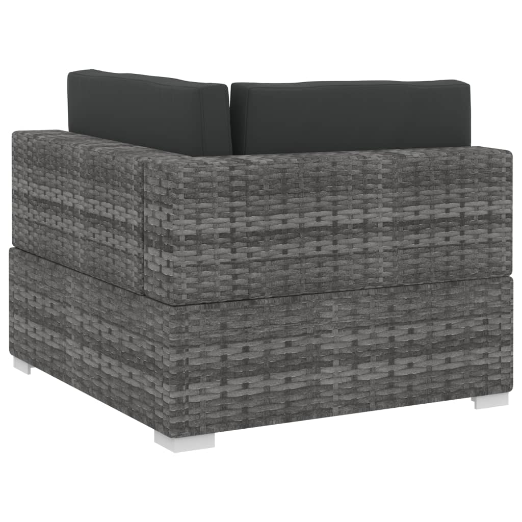 4-tlg. Garten-Sofagarnitur mit Auflagen Poly Rattan Grau - Pazzar.ch
