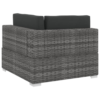 4-tlg. Garten-Sofagarnitur mit Auflagen Poly Rattan Grau - Pazzar.ch