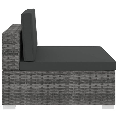 4-tlg. Garten-Sofagarnitur mit Auflagen Poly Rattan Grau - Pazzar.ch