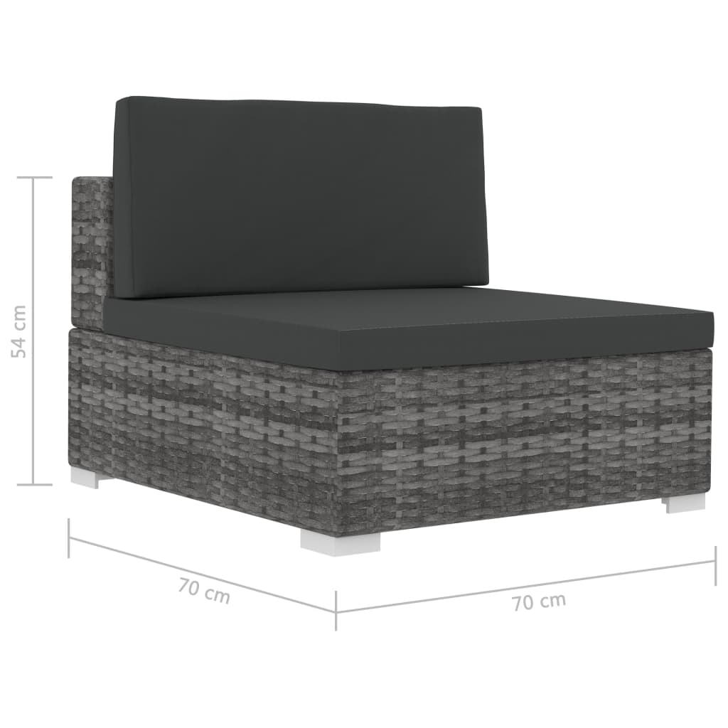 4-tlg. Garten-Sofagarnitur mit Auflagen Poly Rattan Grau - Pazzar.ch