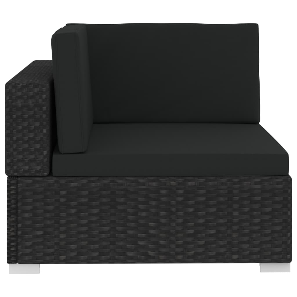 4-tlg. Garten-Sofagarnitur mit Auflagen Poly Rattan Schwarz - Pazzar.ch