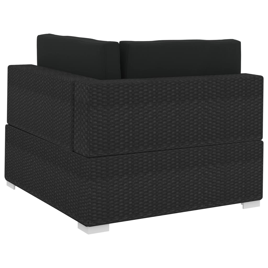 4-tlg. Garten-Sofagarnitur mit Auflagen Poly Rattan Schwarz - Pazzar.ch