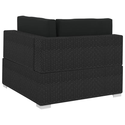 4-tlg. Garten-Sofagarnitur mit Auflagen Poly Rattan Schwarz - Pazzar.ch