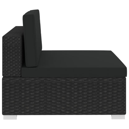 4-tlg. Garten-Sofagarnitur mit Auflagen Poly Rattan Schwarz - Pazzar.ch