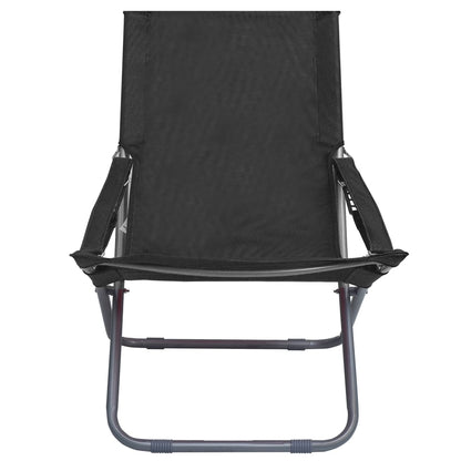 Klappbare Strandstühle 2 Stk. Stoff Schwarz - Pazzar.ch
