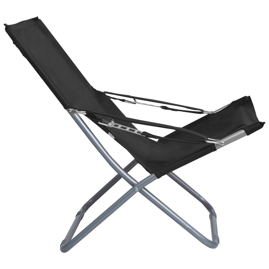 Klappbare Strandstühle 2 Stk. Stoff Schwarz - Pazzar.ch