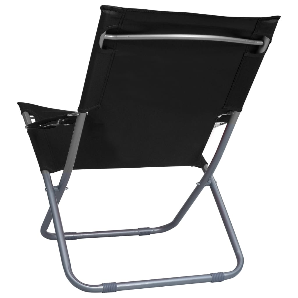 Klappbare Strandstühle 2 Stk. Stoff Schwarz - Pazzar.ch