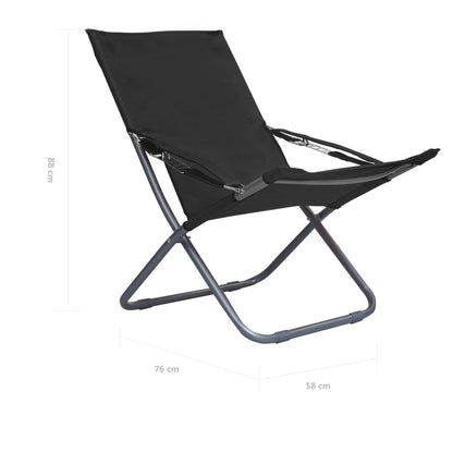 Klappbare Strandstühle 2 Stk. Stoff Schwarz - Pazzar.ch