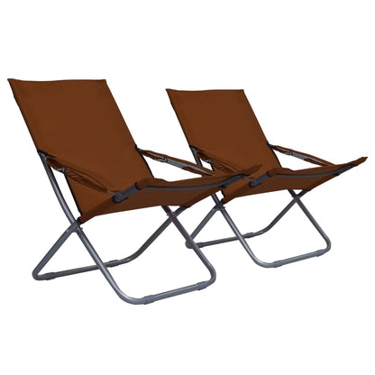 Klappbare Strandstühle 2 Stk. Stoff Braun - Pazzar.ch