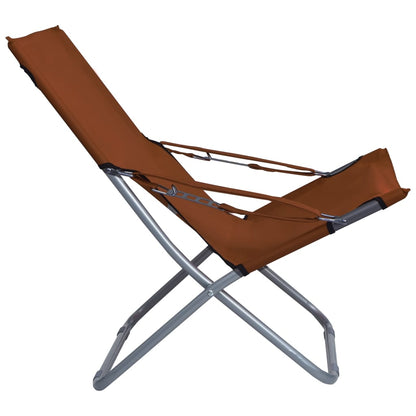 Klappbare Strandstühle 2 Stk. Stoff Braun - Pazzar.ch
